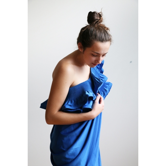 BCBG | Ruffle Drape Dress - Picture 2 of 4